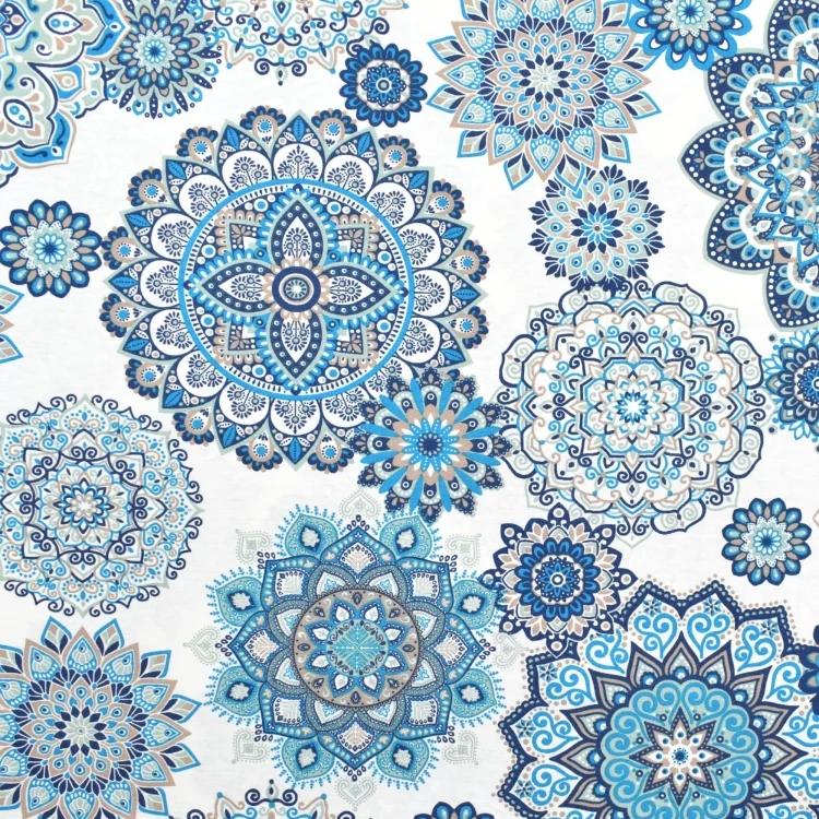 Dekostoff Ottoman Big Mandala, blau