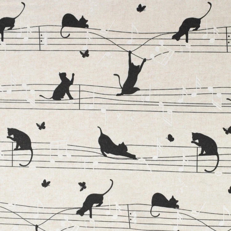 Dekostoff Ottoman Music Cats, beige