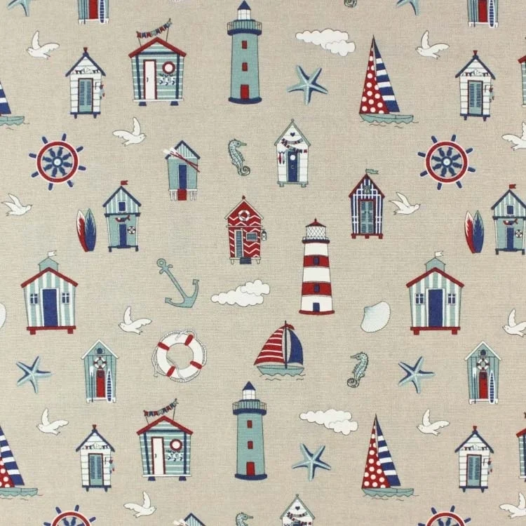 Dekostoff Ottoman Strand, Meer & Segelmotive