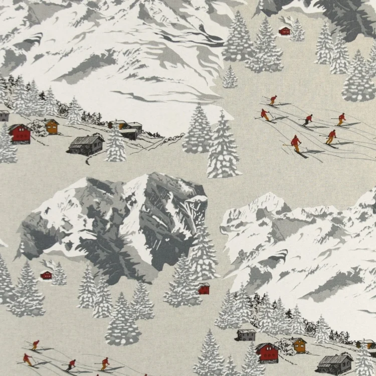 Dekostoff Toile Savoie Ski Resort, hellbeige
