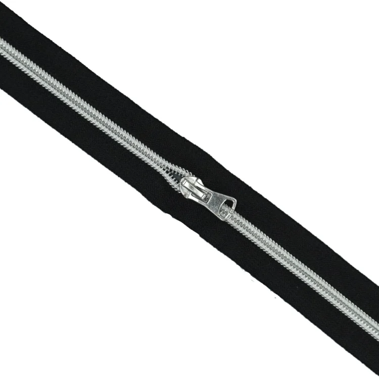 Endlos Reissverschluss, schwarz- silber