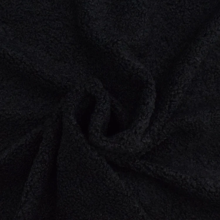 Feinstrick Bouclé uni, schwarz