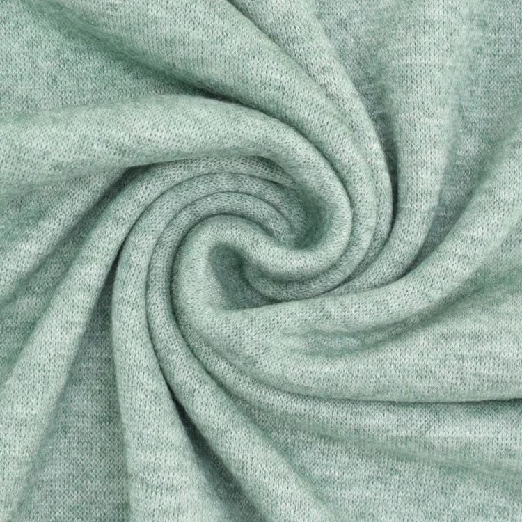 Feinstrickstoff Doubleface Lia Melange, mittelgrün