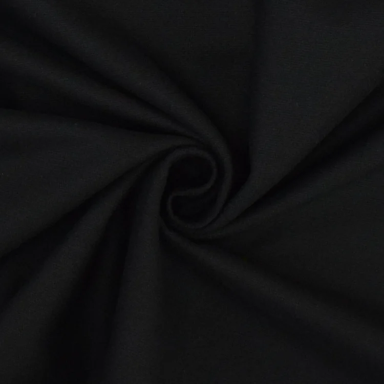 Flanellstoff uni, schwarz