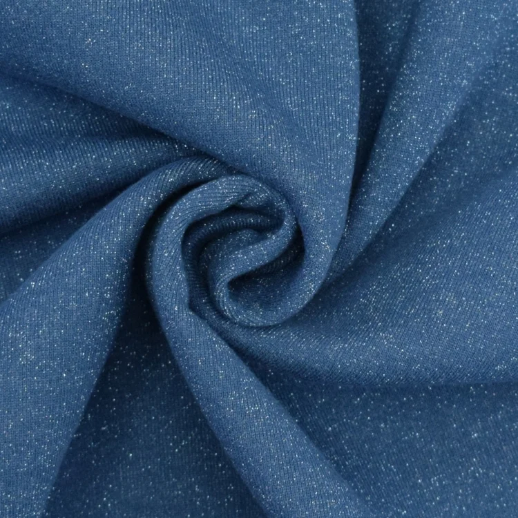 Glitzer Sweatstoff jeansblau
