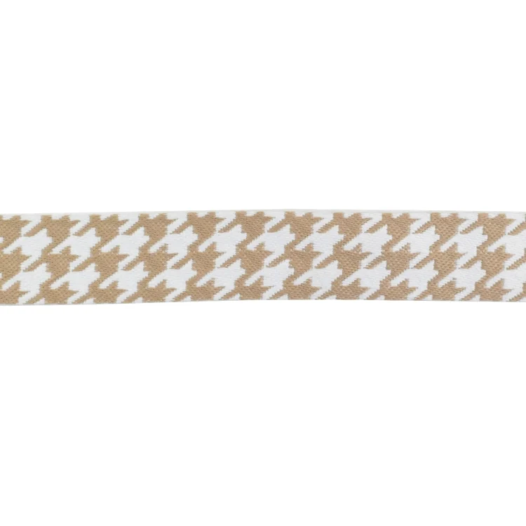 Gurtband Hahnentritt 38 mm, beige