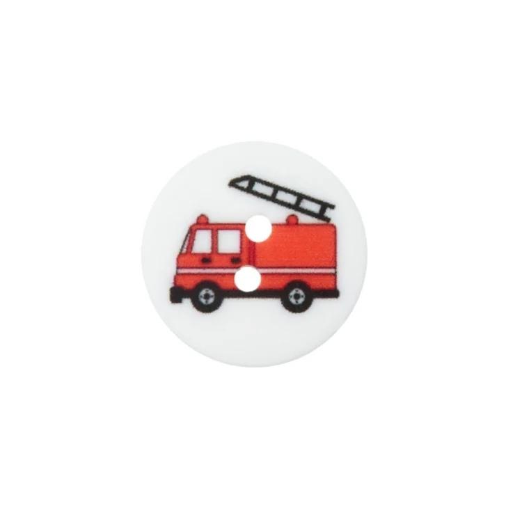 Kinderknopf 2-Loch Feuerwehrwagen, 18 mm