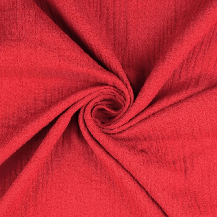 Musselin Double Gauze Uni, rot