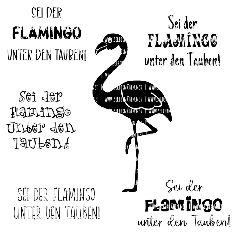 Plotterdatei Selbernähen.net Flamingo