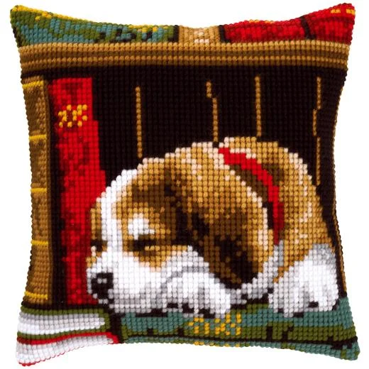 Vervaco - Kreuzstichkissen Schlafender Hund
