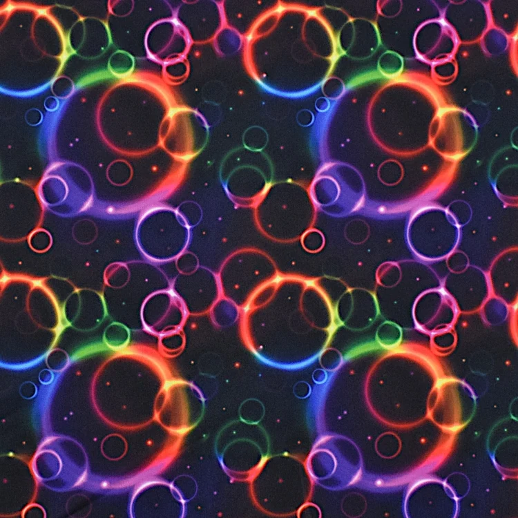 Polyesterjersey Color Bubbles, schwarz
