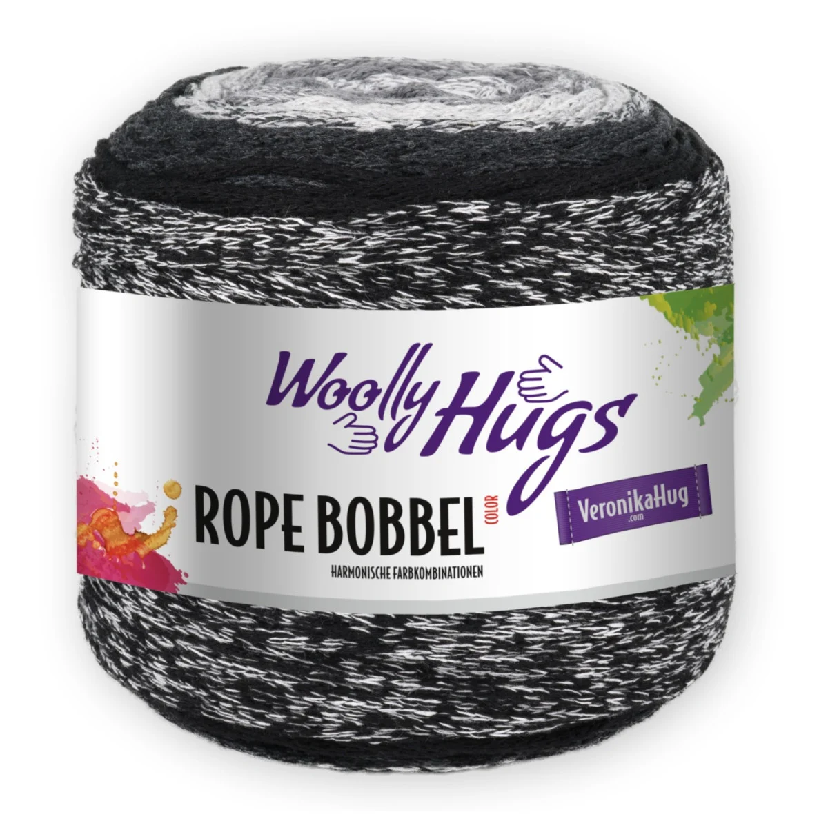 ROPE BOBBEL COLOR - Woolly Hugs - GRAU/ SCHWARZ (103)