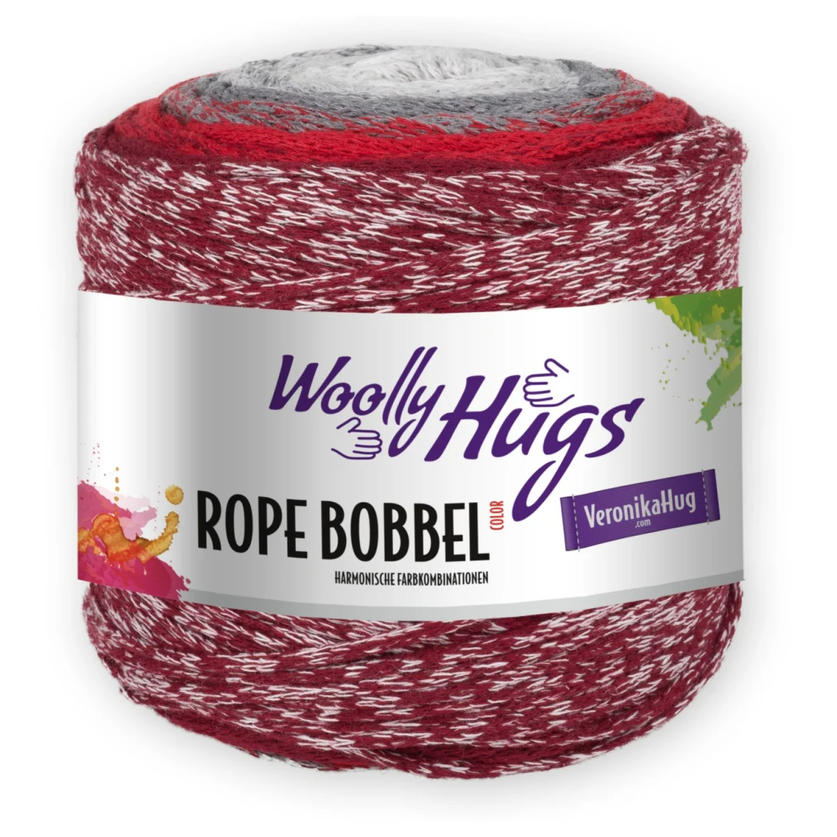 ROPE BOBBEL COLOR - Woolly Hugs - ROT/ GRAU (101)