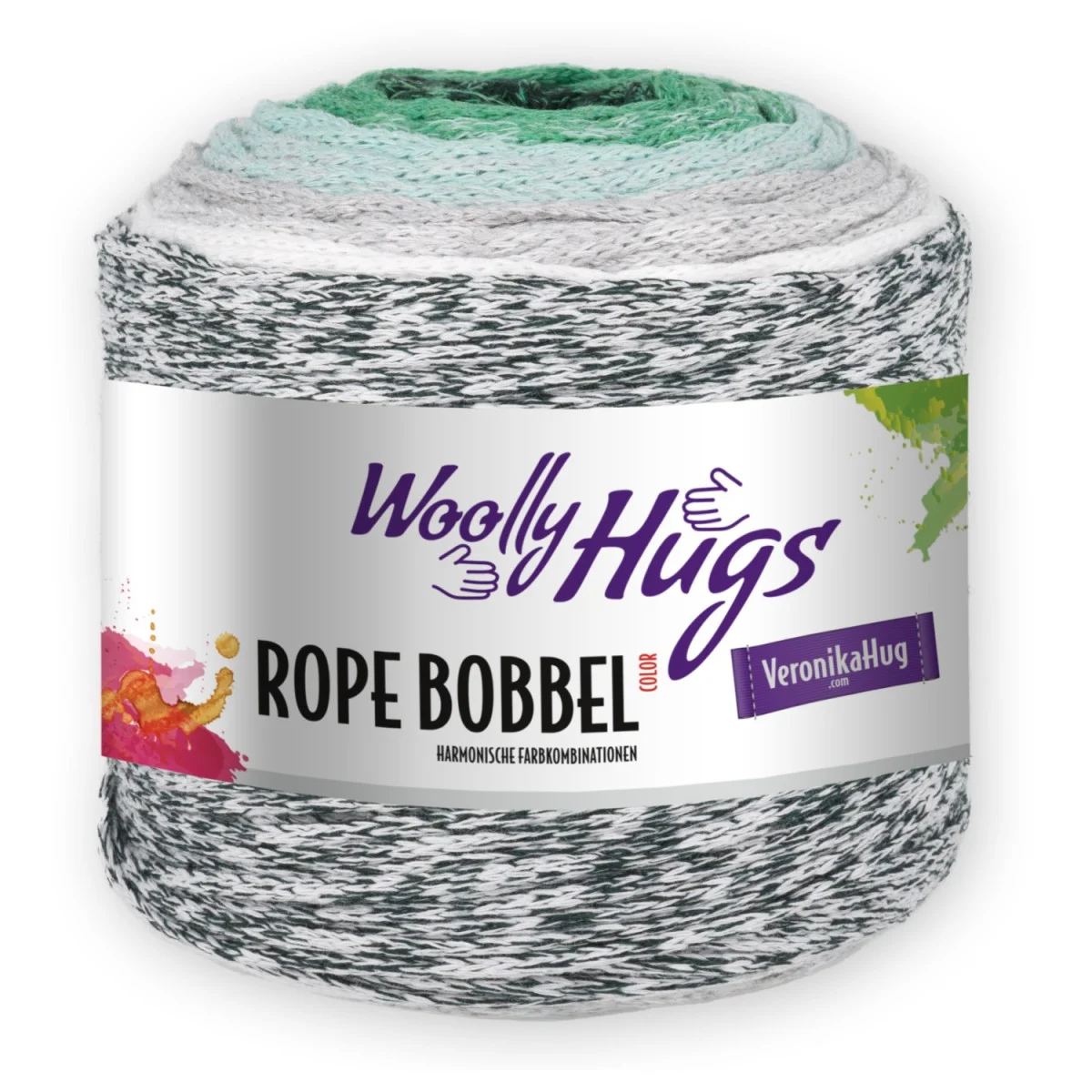 ROPE BOBBEL COLOR - Woolly Hugs - WEISS/ MINT (105)