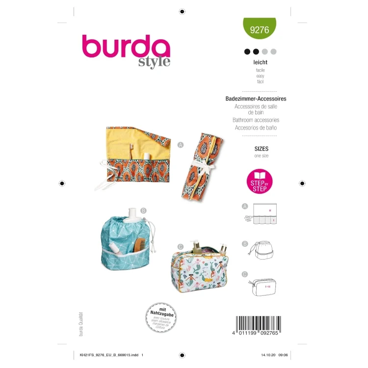 Schnittmuster Badezimmer-Accessoires, Burda 9276