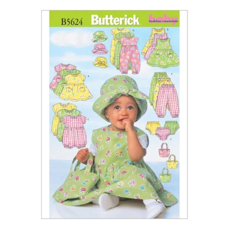 Schnittmuster Butterick 5624 Babyoutfit, Gr. 12-24M