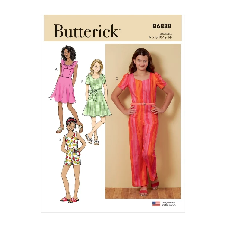 Schnittmuster Butterick 6888 Kinder Kombination, Gr. 128- 158