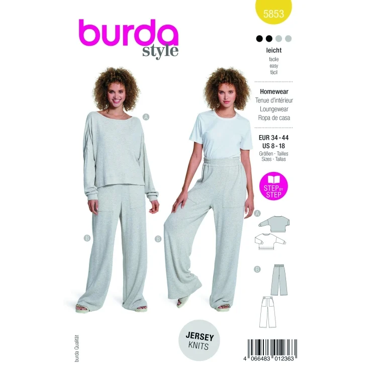 Schnittmuster Homewear, Burda 5853