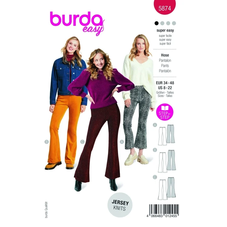 Schnittmuster Hose, Burda 5874