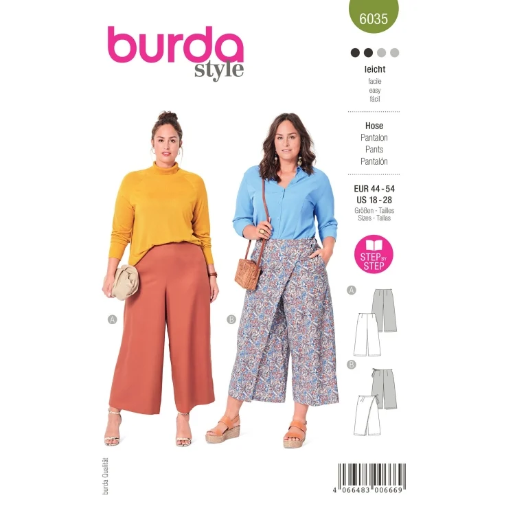 Schnittmuster Hose, Burda 6035