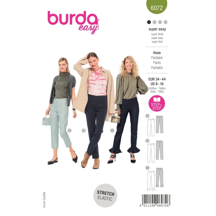 Schnittmuster Hose, Burda 6072