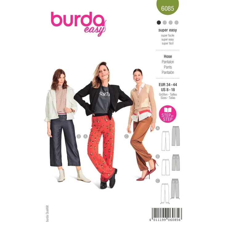 Schnittmuster Hose, Burda 6085