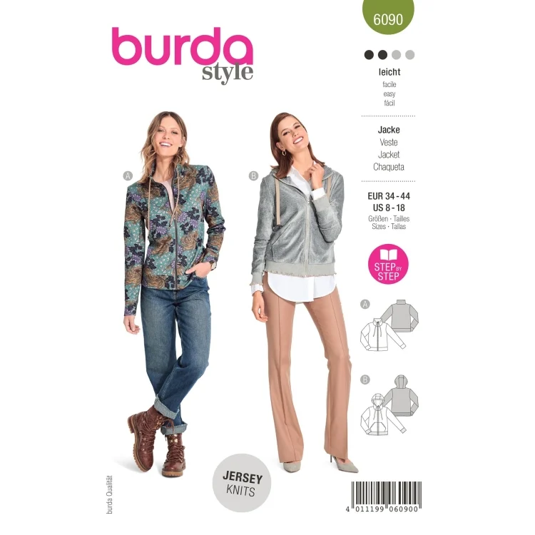 Schnittmuster Jacke, Burda 6090