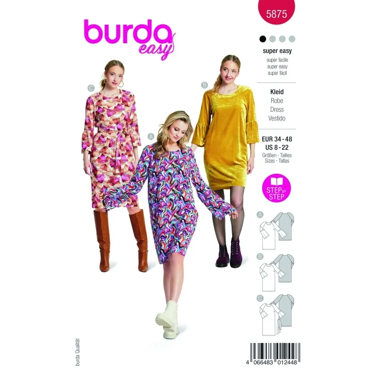 Schnittmuster Kleid, Burda 5875