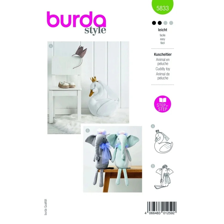Schnittmuster Kuscheltiere, Burda 5833