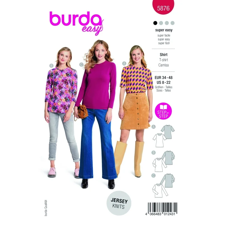 Schnittmuster Shirt, Burda 5876