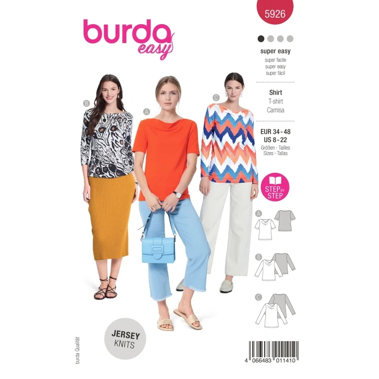 Schnittmuster Shirt, Burda 5926