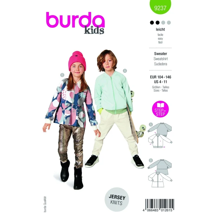 Schnittmuster Sweater, Burda Kids 9237