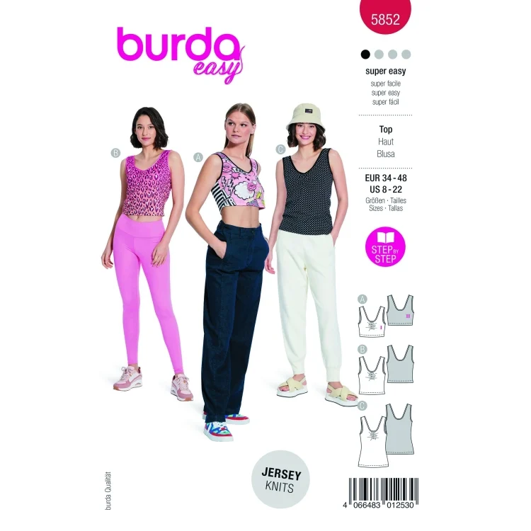 Schnittmuster Top, Burda 5852