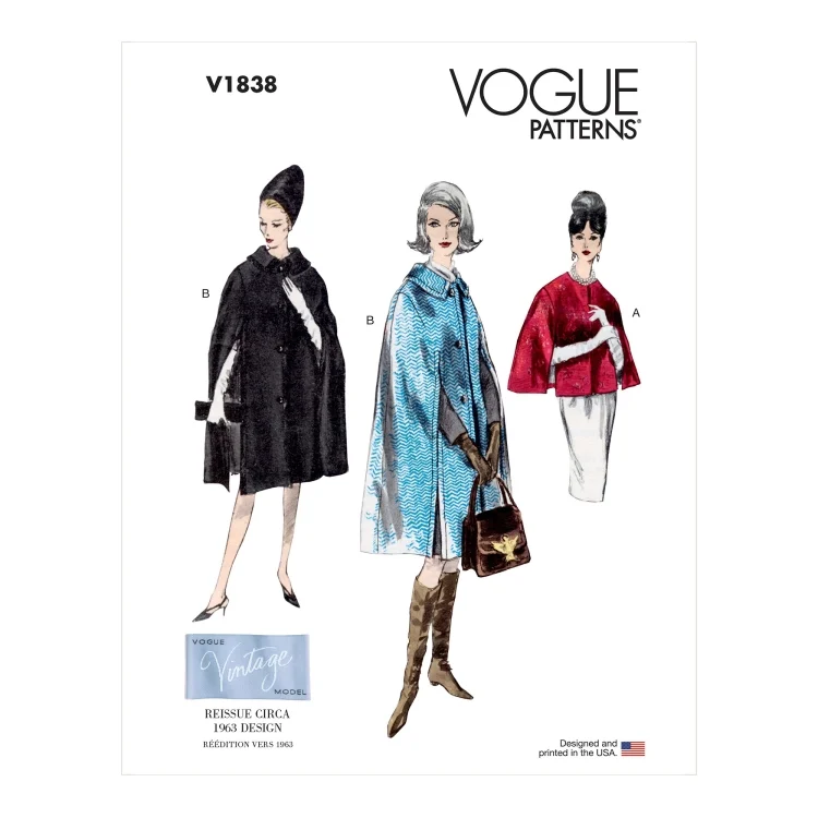Schnittmuster Vogue 1838 Vintage-Cape, Gr. 34-42
