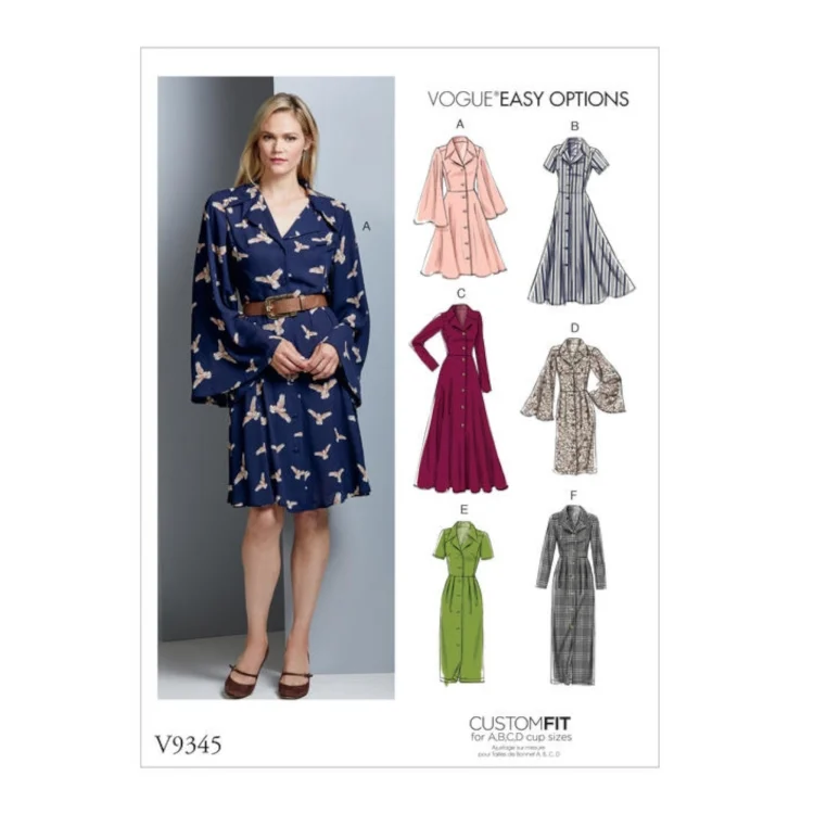 Schnittmuster Vogue 9345 Kleid Gr. 32-40