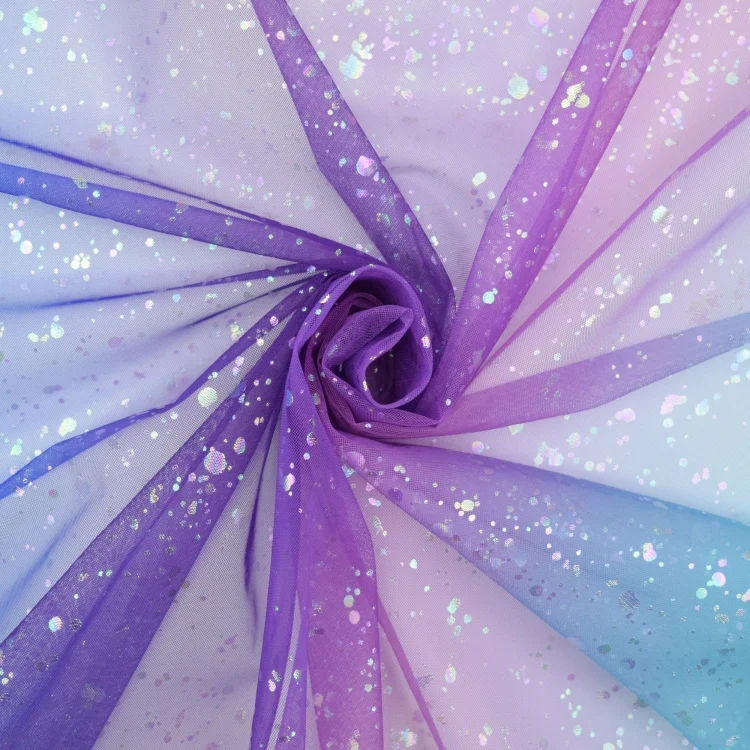 Soft Tüll Farbverlauf Glitter Spots, multicolor