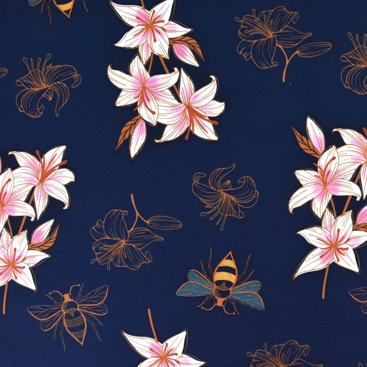 Sommersweat Albstoffe Hamburger Liebe Glow Lily, marine
