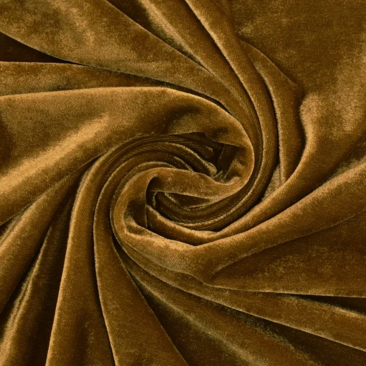 Stretchsamt Velour, goldbraun