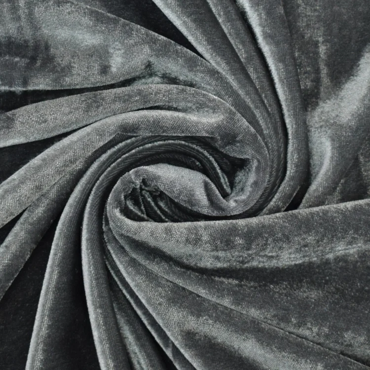 Stretchsamt Velour, silbergrau