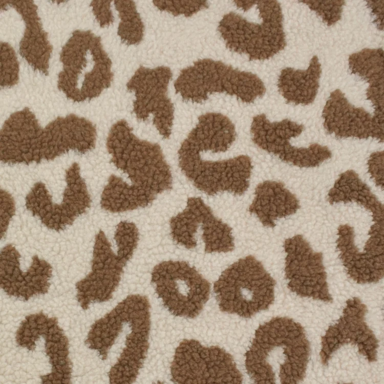 Teddyplüsch Animal Print, hellbraun