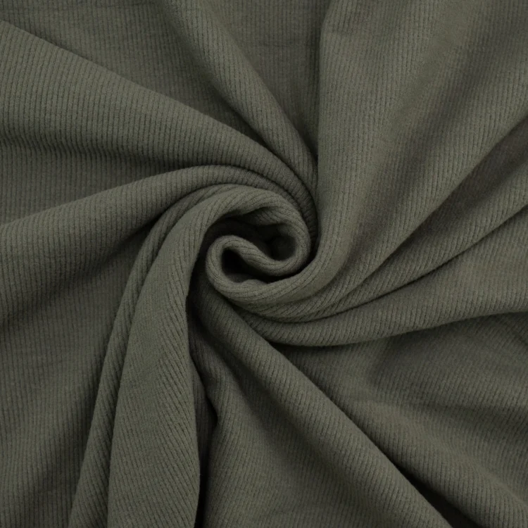 Viskose Feinrippjersey Brushed, graugrün