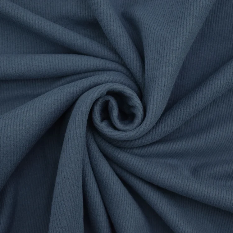 Viskose Feinrippjersey Brushed, jeansblau