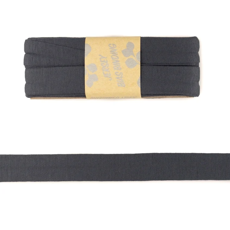Viskosejersey - Einfassband 3m, anthrazit