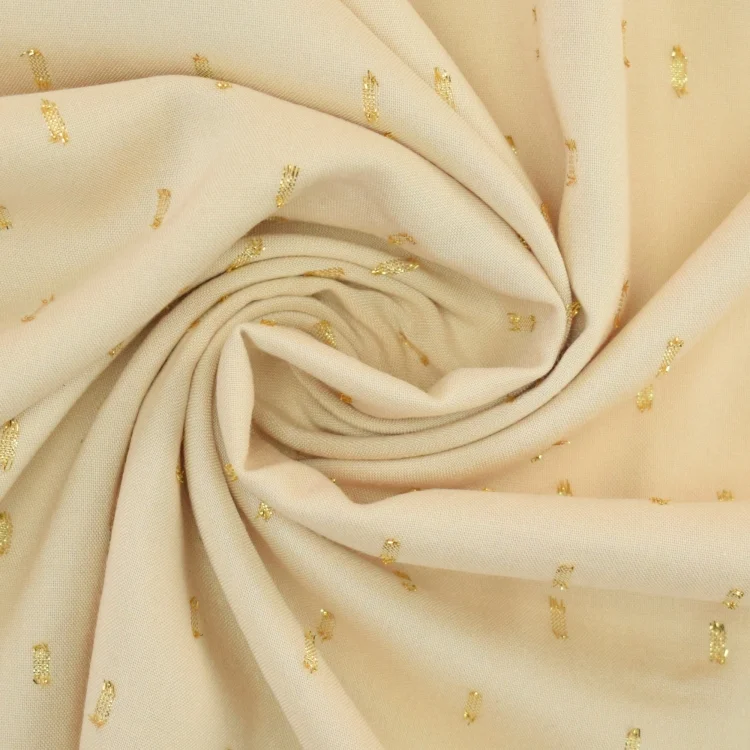 Viskosestoff Golden Glamour, creme