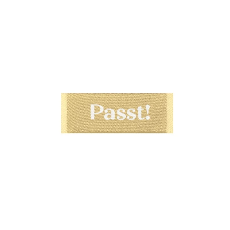 Webetikett Passt!, beige