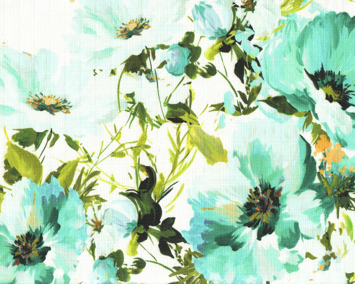 110-cm-Rapport Baumwollwebstoff MOHNI mit Stretch, Blumen, Hilco