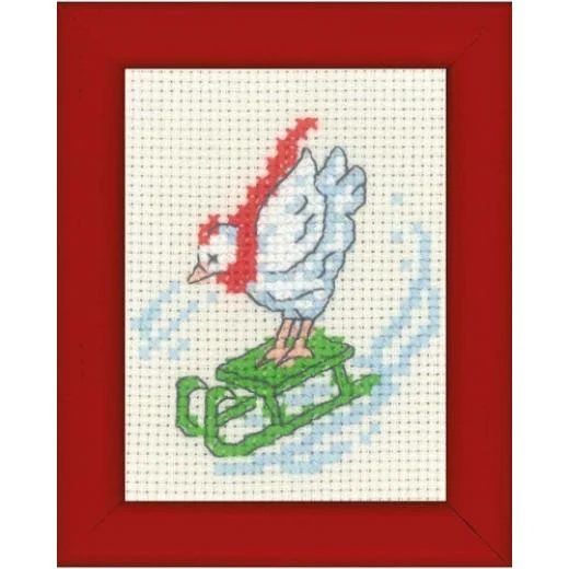 Permin of Copenhagen - Huhn auf dem Schlitten