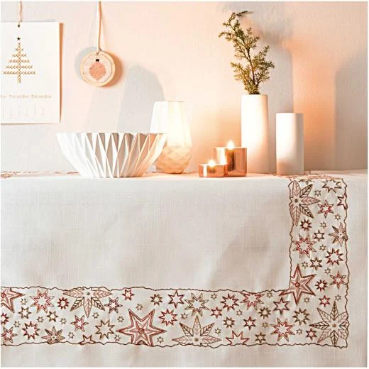 Tischdecke Sterne bedruckt - Rico Design (Stickpackung)