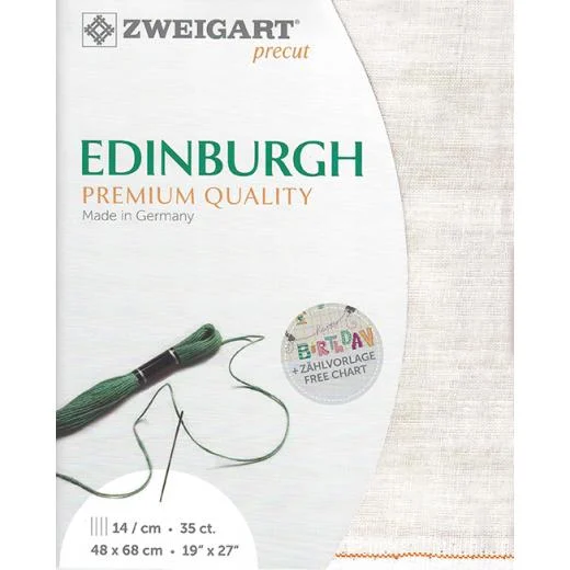 Zweigart Edinburgh 35ct - Farbe 1079 vintage düne (Precut 48x68 cm)