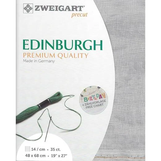 Zweigart Edinburgh 35ct - Farbe 7729 vintage grau (Precut 48x68 cm)